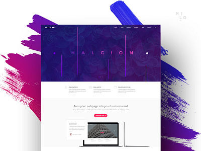 Halcyon - Modern Website Template bootstram coded framework html5 parallax themes website template wordpress