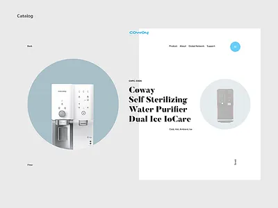 Coway Catalog 2017 green home landing main minimal page services trend work