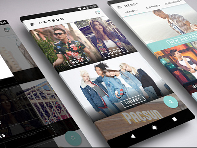 Pacsun Android App Redesign android app ecommerce material pacsun redesign shop tech ui