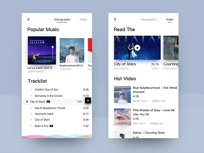 Music design app music space ui ux white