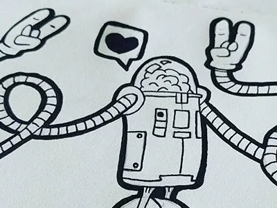 I like robots character design illustration