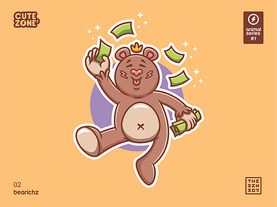 Cutezones Animal Series #1 / 02 Bearichz animal character characterdesign cute enjoy illustration thesensor vector vectorart