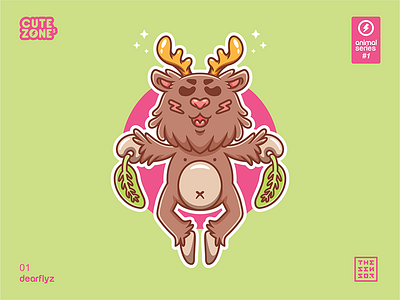 Cutezones Animal Series #1 / 01 Dearflyz animal character characterdesign cute enjoy illustration thesensor vector vectorart