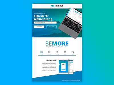 Nimbus Landing Page design landing page website