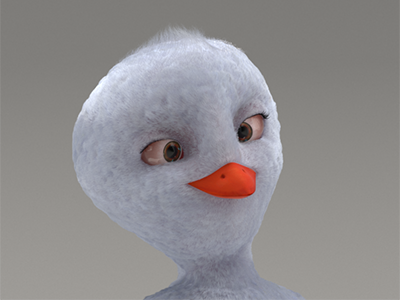 Birdy 3d 3ds max cartoon character ornatrix v ray