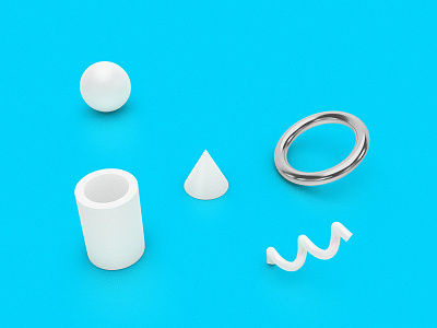 Blue Slide Park / ME 🔹 3d blue cinema 4d circle design geometric poly shapes silver