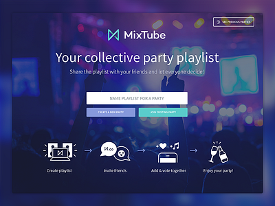 Mixtube Landing Page app design homepage identity landing landing page logo product startup ui web