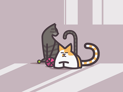 Kaza+Tabo Dribbble Debut cats debut vector