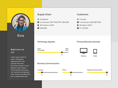 Persona Card business card design persona card ui ux