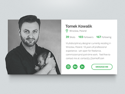 Daily UI - #006 - User Profile black dailyui green profile ui user white