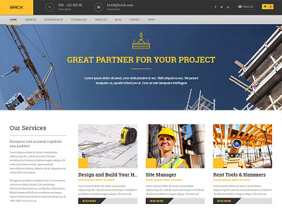 Brick WordPress Theme builders business company construction multilingual project theme wordpress