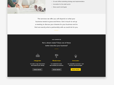 Worth Retail Service Page black bulb icons layout light outline paint retail shop wand white yellow