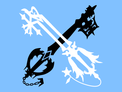 Oathkeeper And Oblivion disney enix flat game games keyblade kingdom hearts minimalist roxas sora square square enix