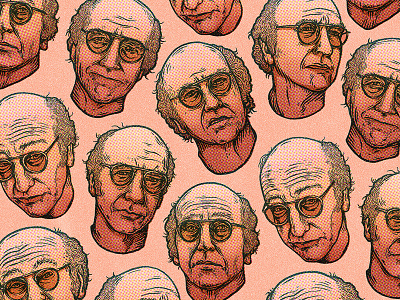 Pretty, pretty, pretty good... actor comedian dot screen drawing etching face illustration larry david pattern portrait texture wallpaper