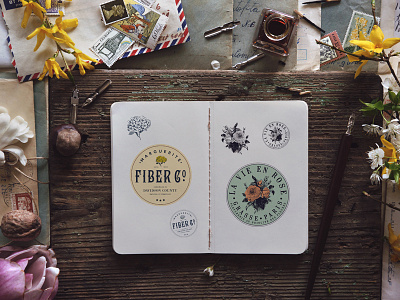 Vintage Templates editable flowers logo retro rose stamp templates vintage