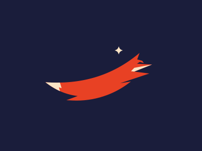 Fox animal color flat fox illustration jump jumping logo mark orange star vector