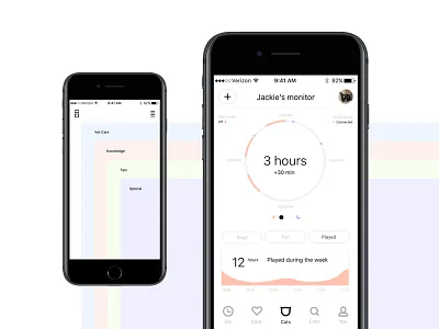 Cat Tracker activity cards clean color hardware minimal pet simple startup tracker white