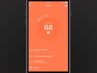 Home App app home kit minimal orange ui ux