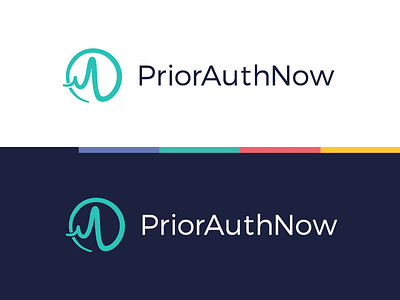 PriorAuthNow Brand authorization brand doctor heartbeat identity logo medical signature