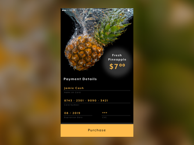 Daily UI #002 app credit card daily ui daily ui challenge daily ui challenge 002 fresh fruit fruit ios mobile phone pineapple yum