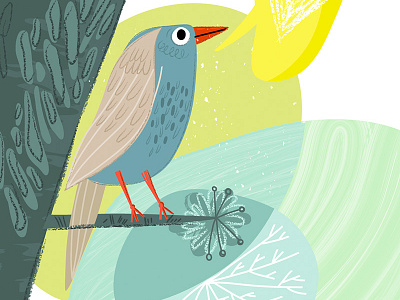 Bird bird character flowers marushabelle spring