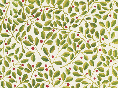 Floral pattern. Berries berries botanical fabrics floral green illustration leaves pattern spring wallpaper watercolor