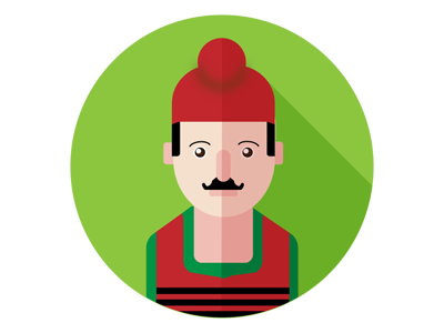 Common Man boy character illustration red