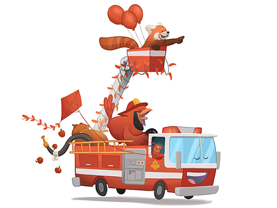 RedRedRedRedRed apples balloons cardinal childrens illustration fire engine illustration kite lobster red red panda ride