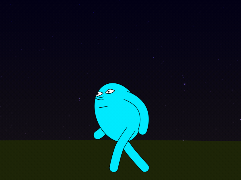 Night Walk after effects motion design rubberhose walk cycle