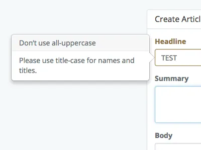 Inline validation bootstrap cms ui ux validation
