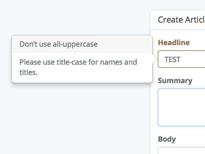 Inline validation bootstrap cms ui ux validation