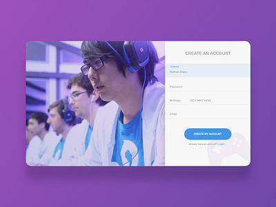 Daily UI #001 – Sign Up card daily dailyui esports first form new shot sign ui up video games