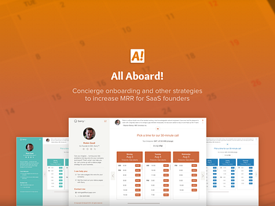 All Aboard! - Redesign Website calendar call booking outsourcing project redesign saas website widget