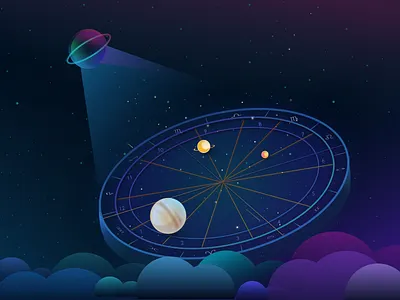 Astrolabe design constellation illustration