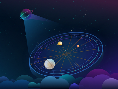 Astrolabe design constellation illustration