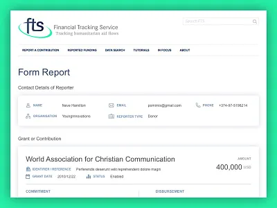 Form Report design form report result ui ux