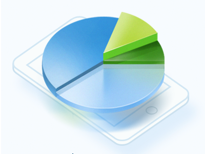 iPad Statistics branding chart illustration infographic outline photorealistic sunset