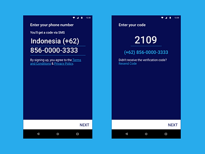OTP Screen android app mobile otp password phone number ui ux verification code