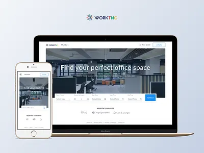 Worktnc - Index Page feedback index landing office search ui ux web workspace