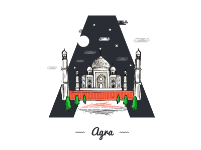 A ~ Agra 36days a @36daysoftype adobe artandfound designmilk designspiration graphicdesigncentral illustration illustree pirategraphic sheherseries theydrawandtravel
