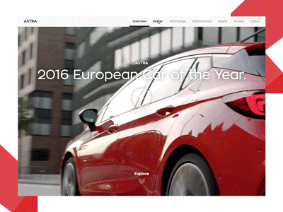 Astra site motion example animation art direction car website carline design design motion web video