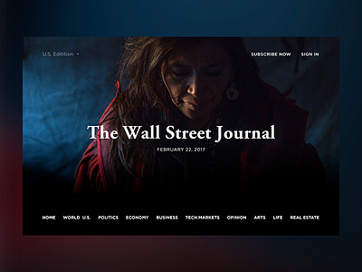 The Wall Street Journal. Concept business corporate design financial follow minimal photoshop site typography web