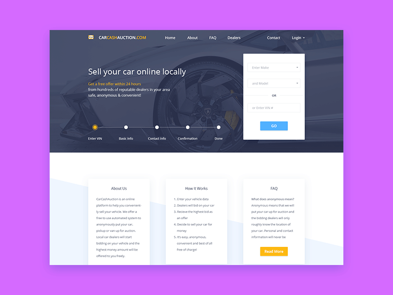Car auction website auction buttons car design epiccoders sell cars text website