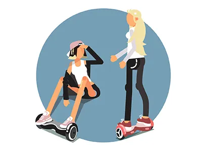 Sport illustration art creative design flat girl gyroscooter illustration scate sport summer vector