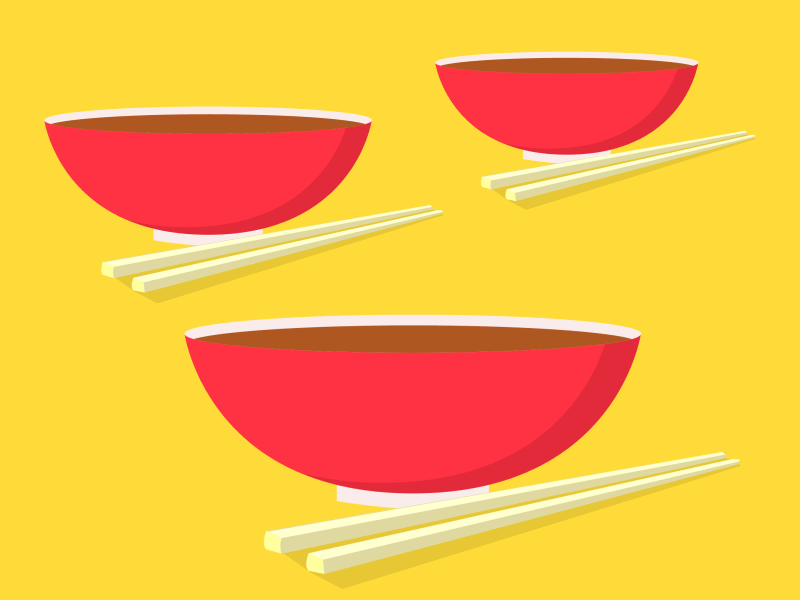 Ramen Hot Spring bowl graphic mograph motion ramen