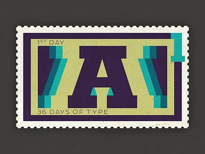 36 days of type 2017 - A 36days a 36daysoftype a postage stamp typography
