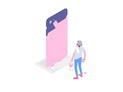 Painter character customize iphone isometric painter pink rboy rocketboy