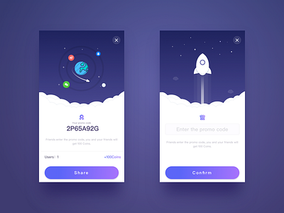 Share your promo codes illustration，interface