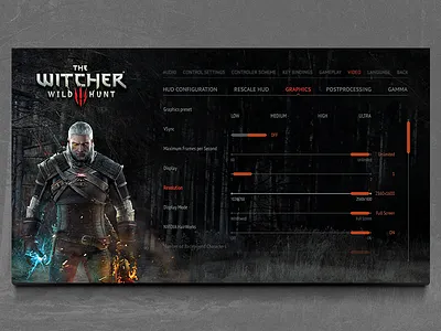 Daily UI - #007 - Settings daily dark forest game magic settings ui witcher