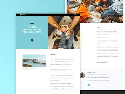 Movement Longform Article blog clean landing minimal one page ui ux web design